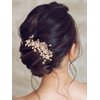 EARENT Bride Wedding Flower Hair Vine Gold Crystal Beads Hair Piece Pearl Bridesmaid Hair Accessories for Women