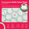Green Tea Toner Pads Korean - AHA BHA & Glycolic Acid, 150 Exfoliating Pads, XL Dual Texture, Exfoliate, Brighten, Minimize Pores, Hypoallergenic & Vegan, for Sensitive Acne-Prone Skin