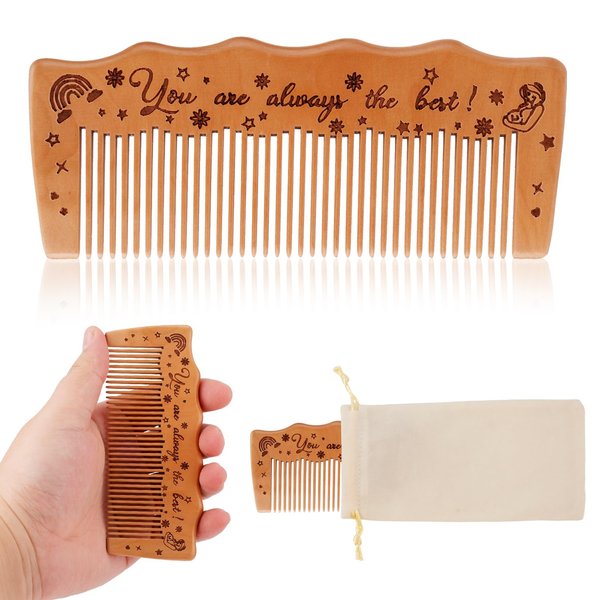 Birthing Comb For Labor Pain, Wooden Natural Labour Comb with Affirmation Essentials Hair Comb with Expectant Mom Must Haves Childbirth for Pregnancy Delivery Women