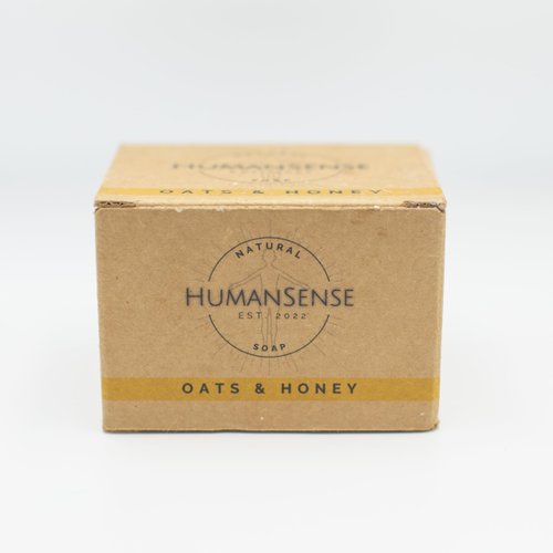 Human Sense Soap Bar Oats & Honey - 3 PK - 100% Natural, Cruelty Free, Paraben Free, Sulfate Free, Gluten Free, Light Brown
