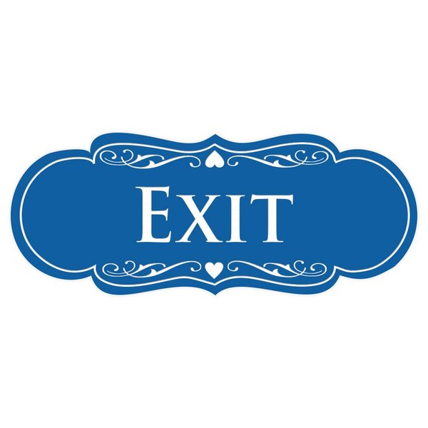 Designer EXIT Sign - Blue - Medium (1 Pack)