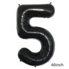 Basketball Themed 5th Birthday Party Balloons，40inch Black Number Balloon 5，Basketball Balloons 5th Birthday，5th Birthday Basketball Theme Party Supplies (5Pcs Black Basketball 5)