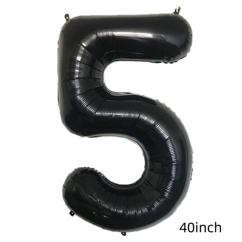Basketball Themed 5th Birthday Party Balloons，40inch Black Number Balloon 5，Basketball Balloons 5th Birthday，5th Birthday Basketball Theme Party Supplies (5Pcs Black Basketball 5)
