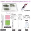 N NOROCME 665Pcs Earring Posts with Jewelry Glue Tweezers,Stainless Steel Jewelry Making Hypoallergenic Earring Posts and Backs,Stud Earrings with Butterfly Rubber Earring Backs DIY Making Findings
