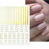 12 Sheets Gold Nail Stickers Gold Line Nail Decals 3D Self Adhesive Metal Geometric Stripe Wave Nail Sticker Gold Nail Art Designs Nail Art Supplies for Women Manicure Decorations