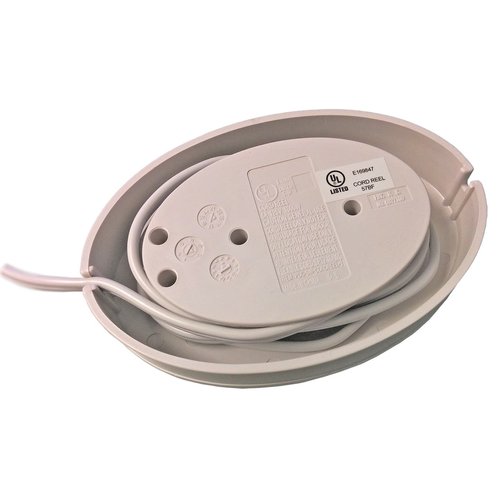 Electriduct 3 Outlet 5 Foot Hidden Power Extension Cord Reel - White