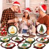 96 Pcs Christmas Paper Plates and Napkins Christmas Xmas Party Supplies Green Red Black Buffalo Plaid Christmas Tree Disposable Tableware Set Merry Christmas Themed Party Favors Holiday Winter Decor