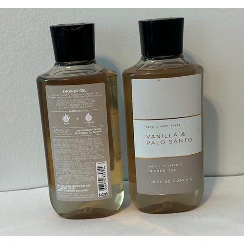 Bath Body Work Vanilla & Palo Santo Shower Gel 2-Piece Set