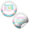 You're The Bomb Happy Valentine's Day Hot Cocoa Bomb Packaging Sticker Labels, Total of 40 2" Circle Stickers (20 Sets of 2) by AmandaCreation