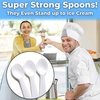 Extra Sturdy, BPA Free 100ct Plastic Tasting Spoons. Disposable Mini Tasters for Sampling or Individual Portions of Ice Cream, and Appetizers. Great for Food Trucks, Parties and Events