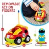 PREXTEX 2 Pack Cartoon Remote Control Cars - Police Car and Race Car for Toddlers - RC Cars for Kids with Different Frequencies - Easy Remote Control Toy for Boys and Girls - Toddler Gifts 18+ Months