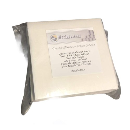 2000 pcs 2x2 Inch Parchment Paper Squares | Worthy Liners pre-cut white and unbleached sheets (White)