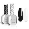 MelodySusie Thick Gel Polish Kit- 2 Pcs 15ml Black & White Colors Polish Set Nail Art Manicure Salon Diy at Home Christmas Gift