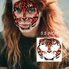 Tiger Face Tattoos, 6-Sheet Tribal Tiger Temporary Face Tattoo Kits, Tiger Head Body Decal Set for Men Women Adults Kids Halloween Costume Accessories and Parties