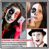 QIUFSSE Clown Makeup Kit,Red Black and White Face Painting Kit Professional,Clown Face Paint Halloween Makeup Kit with Brushes,Oil Based Body Paint for Adults,Joker Vampire Zombie Makeup