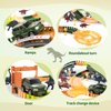 TEMI 239PCS Dinosaur Track Toy for Kids Toddlers 2 3 4 5 6 Years, with 2 Pack Race Cars and 7 Pieces Jurassic Dinos, Create A Dinosaur World with Flexible Tracks, Birthday Gifts for Boys Girls