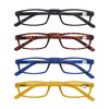 MODFANS Reading Glasses +4.0-4 Pairs Fashion Readers Narrow Frame Spring Hinge for Men Women