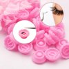 Mekupeu Eyelashes Extension Volume Lashes Fan Blossom Cups, Glue Holder and Lash Organizer Supplies Tools (100pcs-pink ring cup)