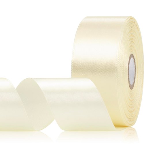 Aoropo Ivory Ribbon 1-1/2 Inch 30 Yards, Cream Satin Ribbon for Gift Wrapping, Flower Bouquet, Crafts, Baby Shower, Christmas, Wedding and Bow Making