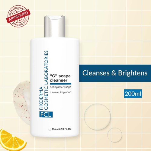 FCL 2% Vitamin C Face Wash, C Scape Cleanser for Gentle Exfoliation and Brightening | Cleanser Face Wash For Unevenly Pigmented Skin | Dark Spot Cleanser for Face - 6.76 Fl Oz