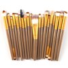 20pcs Makeup BRUSHES Kit Set Powder Foundation Eyeshadow Eyeliner Lip Brush NEW … (BLACK + GOLD)