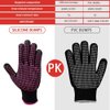 IYASA 2 Pcs Heat Resistant Gloves With Silicone Bumps, Professional Heat Proof Glove Mitts For Hair Styling Curling Iron Wand Flat Iron Hot-Air