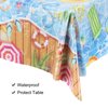 MECCANIXITY Ocean Tablecloth, 54x108 Inch Ocean Waves Water Pool Party Under The Sea Reusable Plastic Rectangle Table Cloth Cover for Beach Themed Party Shower Supplies Blue