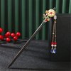 2PCS Chinese Traditional Flower Hair Sticks Vintage Wooden Hairpin Handmade Hair Chopsticks Hair Styling Chignon Pins for Women Girls FZ016-2P-01