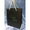 MODEENI Black Thank You Gift Bags - 8x10 Medium Size - 12 Bags - Bags for Business Small - Boutique Bags in Gold Foil