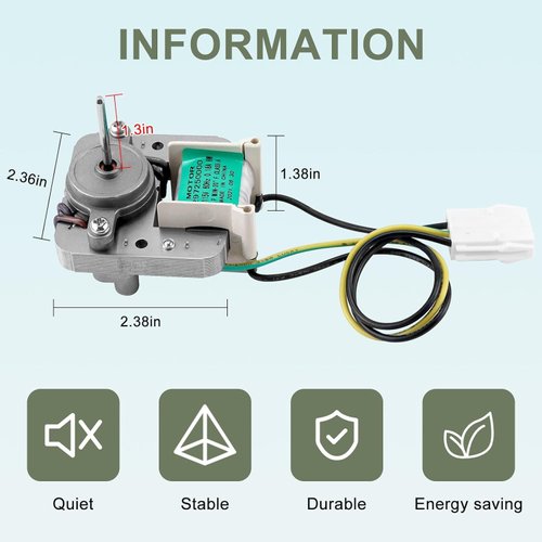 297250000 297309000 Refrigerator Evaporator Fan Motor Compatible with Cro-sley Frigid-aire Elec-trolux Ken-More Refrigerator Replaces 216914200 216934100 297309000 5304442624 7297250000 7216934100