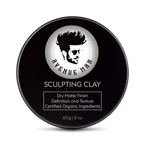 Avenue Man - Hair Clay for Men - Matte Finish Sculpting Clay - Strong Hold, Maximum Definition and Textured Control - For All Hair Types - Infused with Beeswax, Kaolin Clay and Argan Oil - 3.0oz/90g