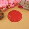 DECORA 3.5inch Round Red Lace Paper Doilies for Wedding Tableware Decoration, 100-Pack