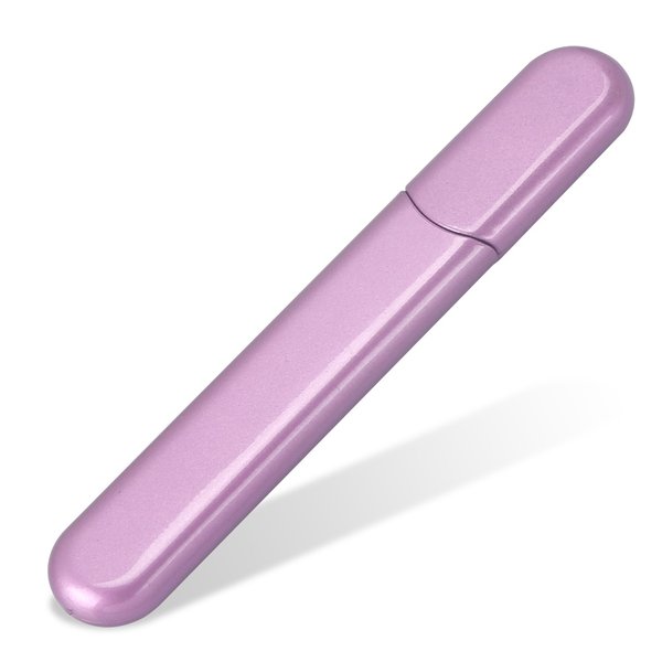 MiDenso Premium Glass Nail File with Case, Crystal Diamond Salon Best Beauty Nail Buffer for Natural and Acrylic Nails Christmas Gift for Woman and Man,Light Purple