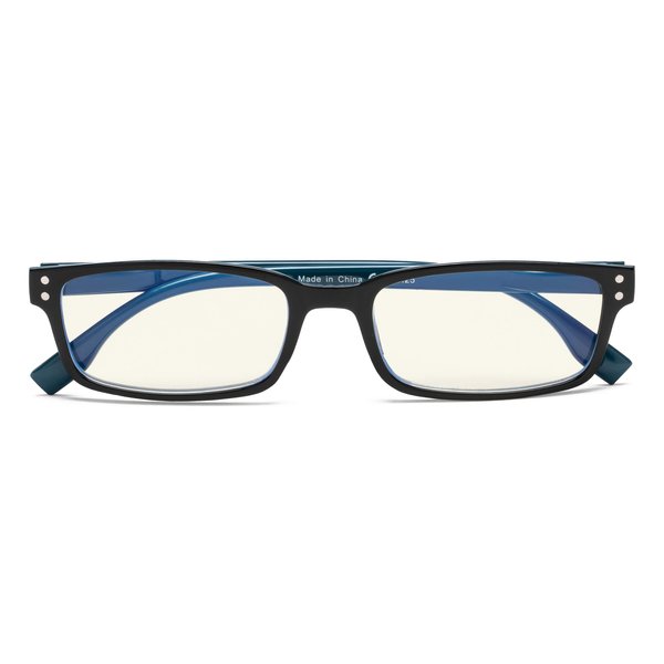 CessBlu Blue Light Filter Glasses Men Women Reading Computer UV Protection Eyeglasses(Black-Blue)+1.0