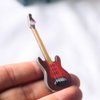 Toyvian 2Pcs Miniature Guitar Dollhouse Mini Musical Instrument Wood Bass Guitar Model Ornament for Fairy Garden Accessories Kids Play Toys Birthday Gifts Random Color