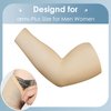 8 Pieces Plus Size Full Arm Sleeves UV Sun Tattoo Arm Sleeve Cooling Arm Compression Covers Tattoo Cover Up for Women Men (Black, Beige)