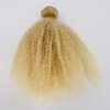 ZigZag Hair Afro Kinky Curly Human Hair Bundle Blonde Color 1pc Afro Curly Weft Hair Extensions Human Hair (12 Inch, Blonde)