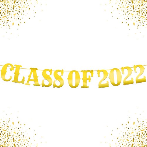 Class of 2022 Banner, Gold - Big 10 Feet, No DIY | Graduation Banner 2022 for Class of 2022 Decorations | Gold Graduation Decorations 2022, Class of 2022 Sign | Gold Graduation Party Decorations 2022