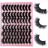 loladook False Lashes Pack 30 Pairs Mink Full Strip Lashes Wispy Fluffy Long Cat Eye Lashes Mink 3D Volume False Eyelashes Natural Look Multipack (3 Styles)
