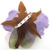 4 1/2 inch Shiny Lavender Poly Silk Rose Flower Brooch Pin with Locking Bale