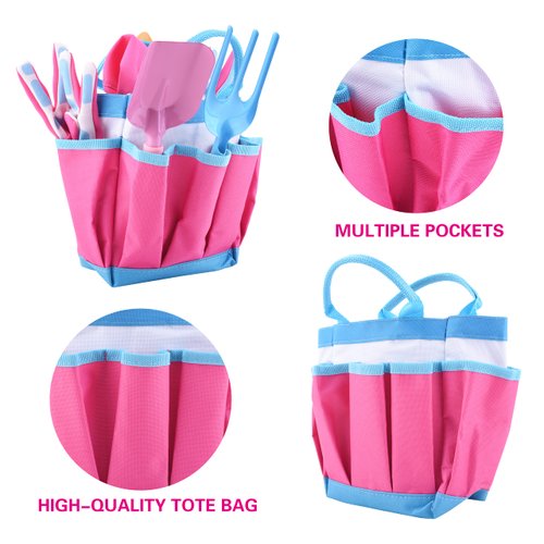 JOYIN Unicorn Kids Gardening Tool Set Toy Includes Watering Can and Planter, Sun Hat, Gloves, Apron and Kids Gardening Kit Like Shovel, Rake and Trowel, Outdoor Play Gardening Gifts (Unicorn)