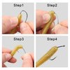 Barbless Fishing Hooks,200pcs Carp Fishing Hooks Freshwater Saltwater Circle Curve Shank Carp Hair Fishing Tackle (Size 2)