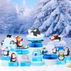 MiniInflat 12 Pcs Arctic Animals Honeycomb Centerpieces Penguin Birthday Pary Decorations Winter Polar Bear Penguin Table Topper for Baby Baptism Birthday Party Decorations(Penguin)