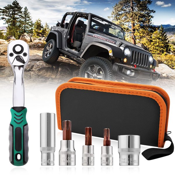 Xislet Torx Tool Kit Compatible with 2007-2020 Jeep Wrangler JL JK & Gladiator 2-4 Doors and Top Installation Removal Tool Kit Replace 82214166AB 68361574AB/AC