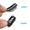 20 Pieces Hair Extension Clips U-Shape Stainless Steel Snap Clips for Wig Accessories Wig Making Tools (Black)