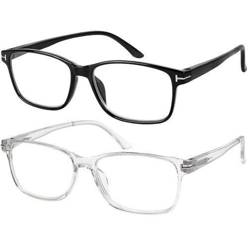 Success Eyewear Computer Glasses 2 Pairs Anti Glare Classic Reading Glasses Quality Comfort Glasses for Men and Women +1.75