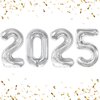 Silver Number Balloons-40 inch 2025 Foil Number Balloons, Sliver New Year Senior 2025 Balloon, 2025 Balloon Numbers New Years Eve Party Christmas Graduations Birthday Balloons 2025