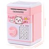 KMiKE Electronic Cat Piggy Bank for Kids Cash Cartoon ATM Money Saver Bank for Kids with Password & Music Great Gift Toy for Kids Children (Pink)