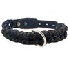 Genuine Leather Braided Dog Collar 11"-14" Neck, 7/8" Wide, Black