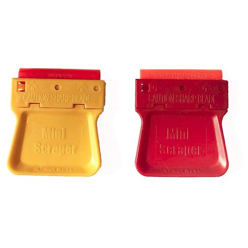 25 Plastic Double Edged Razor Blades with Titan Razor Scraper - Mini Scraper Combo